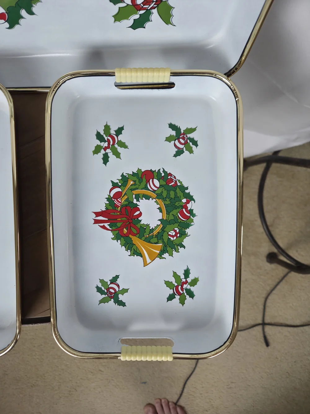 Vintage...Three Piece Lacquer Tray Set.